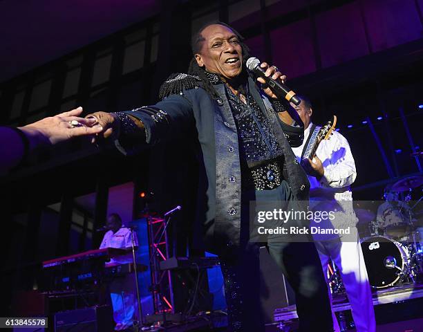 Walter Orange of The Commodores performs at the United Talent Agency Party during day 2 of the IEBA 2016 Conference on October 10, 2016 in Nashville,...