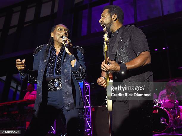 Walter Orange and William King of The Commodores performs at the United Talent Agency Party during day 2 of the IEBA 2016 Conference on October 10,...