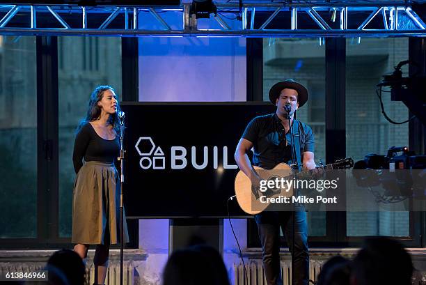 Musicians Amanda Sudano and Abner Ramirez of Johnnyswim attend the Build Series at AOL HQ on October 10, 2016 in New York City.