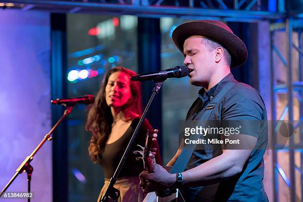 Musicians Amanda Sudano and Abner Ramirez of Johnnyswim attend the Build Series at AOL HQ on October 10, 2016 in New York City.