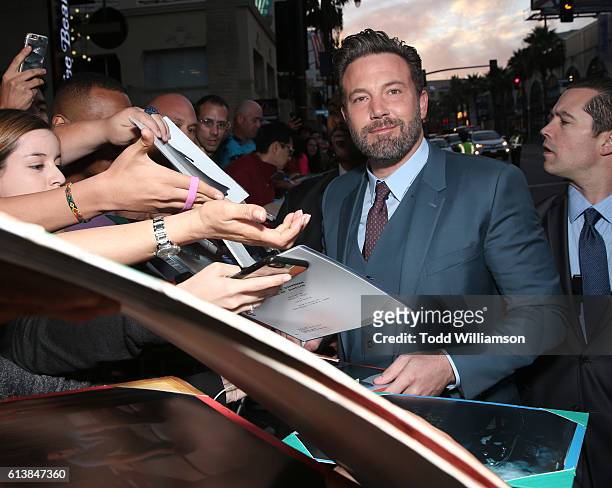 Ben Affleck attends the Premiere Of Warner Bros Pictures' "The Accountant" at TCL Chinese Theatre on October 10, 2016 in Hollywood, California.