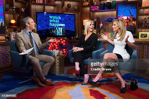 Pictured : Andy Cohen, Vicki Gunvalson and Sonja Morgan --
