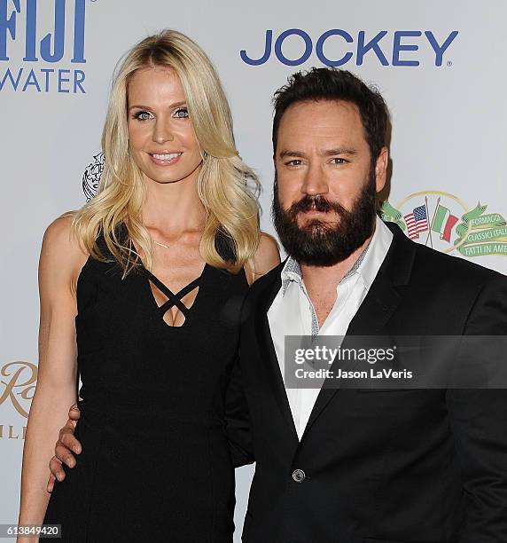 Actor Mark-Paul Gosselaar and wife Catriona McGinn attend Men's Fitness Game Changers celebration at Sunset Tower Hotel on October 10, 2016 in West...