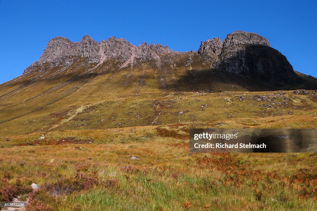 Stac Pollaidh with Clear Blue Sky, Tilt Shift