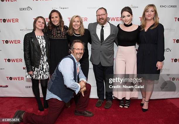 Megan Gilbride, Hillary Pierce, Meredith Vieira, Chris Doubek, Keith Maitland, Sarah Wilson, Violett Beane and Amy Rapp attend the "Tower" New York...