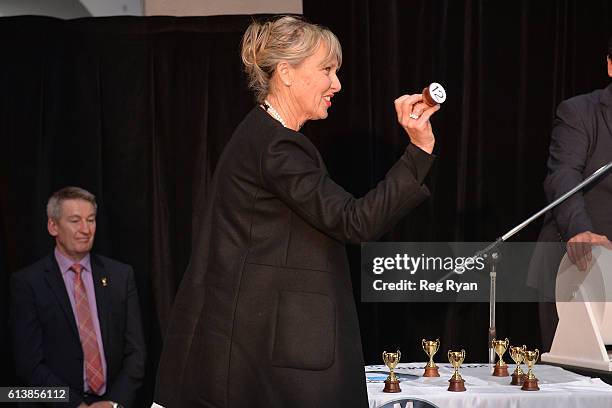 Cheryl Legh representative of Big Memory draws Barrier 12 at Caulfield Racecourse on October 11, 2016 in Caulfield, Australia.