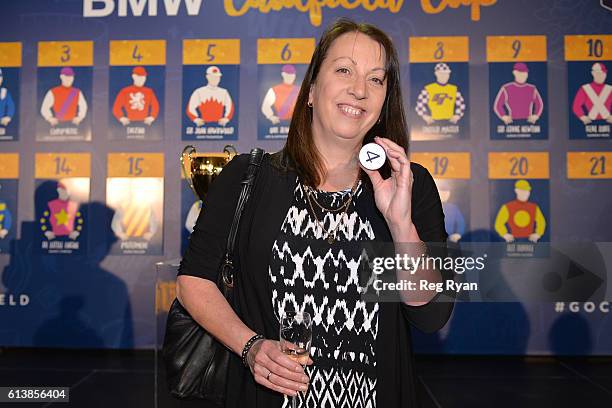 Melissa Jurie representative of Tarzino draws Barrier 4 at Caulfield Racecourse on October 11, 2016 in Caulfield, Australia.