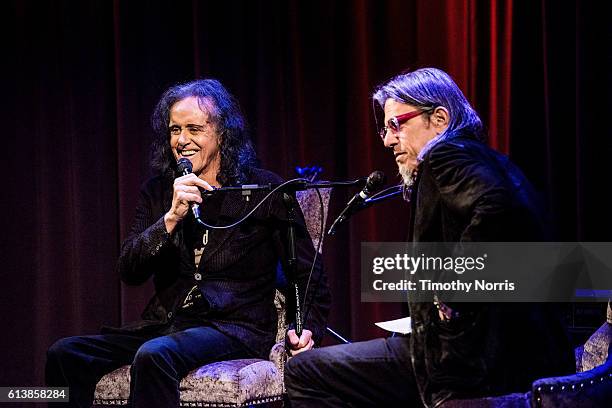 Donovan and Scott Goldman speak during An Evening with Donovan at The GRAMMY Museum on October 10, 2016 in Los Angeles, California.