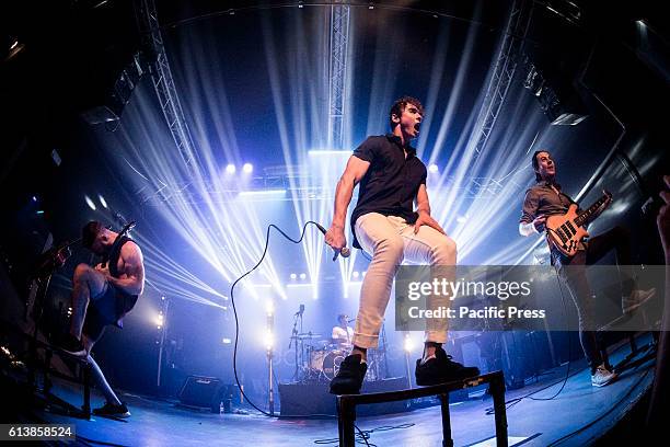 The british rock band Don Broco pictured on stage as they perform live at Magazzini Generali.