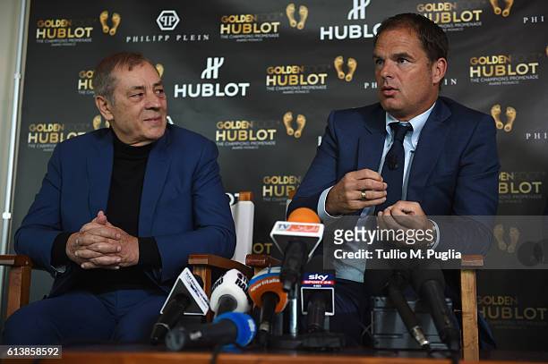 Antonio Caliendo and Frank de Boer attend a press conference during the Golden Foot 2016 Award Ceremony on October 11, 2016 in Monaco, Monaco.