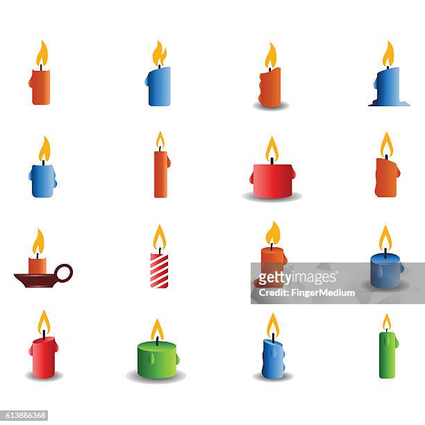 candle icon set - candle stock illustrations