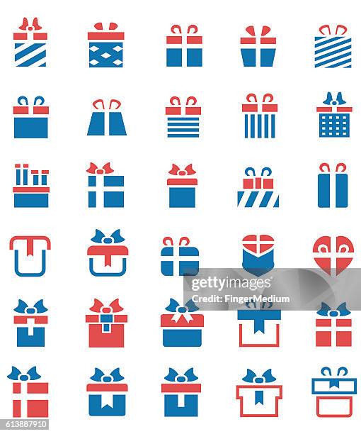 gift icon set - wrap stock illustrations