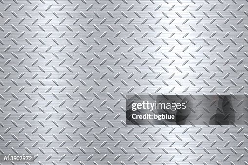 Fundo de Metal Diamond Plate em Cor Prata Fundo de Metal Diamond Plate em Cor Prata