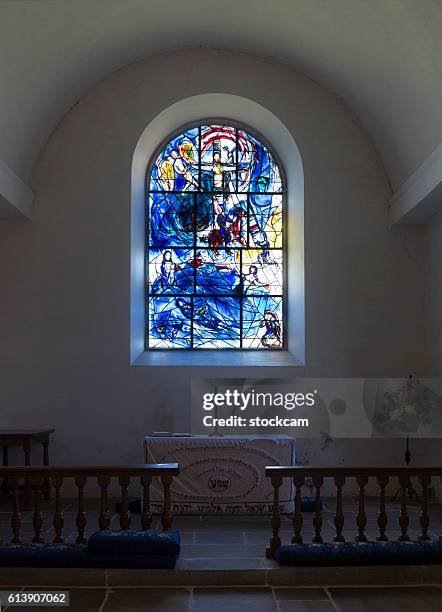 chagall window in all saints church, kent, uk - marc chagall stock pictures, royalty-free photos & images