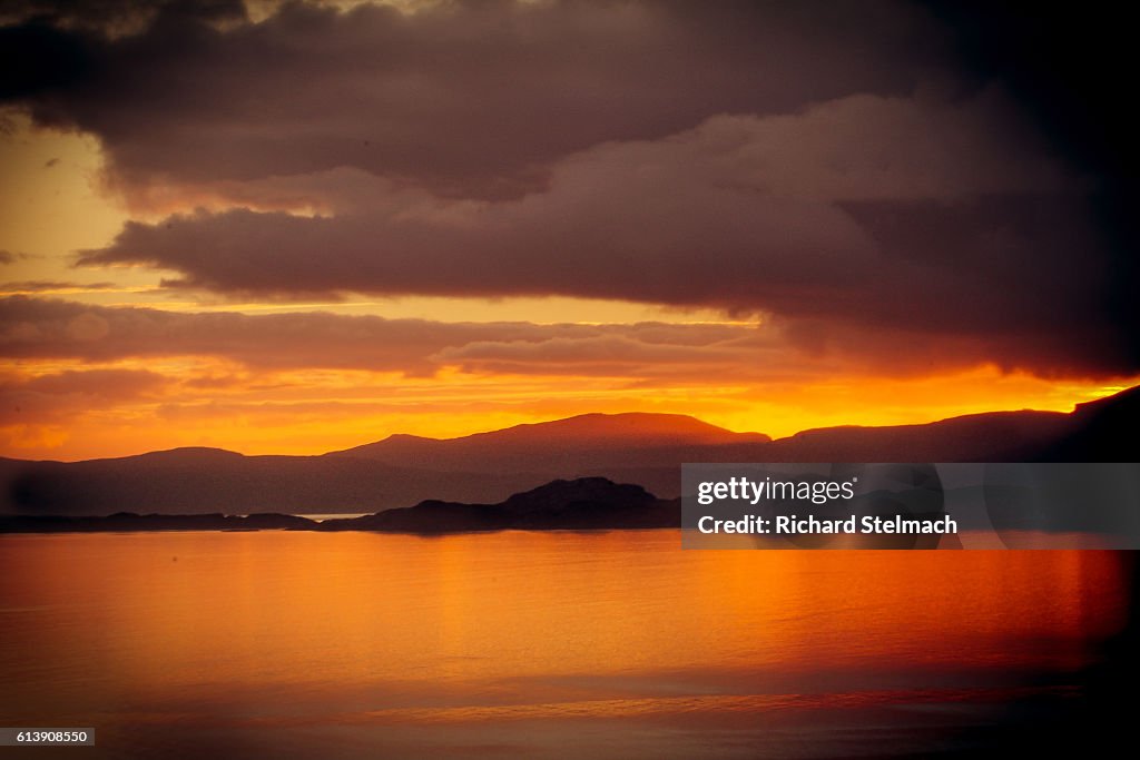 Sunset over Raasay and The Isle of Skye, Scotland