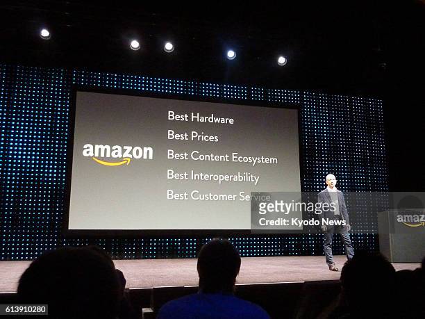 United States - Amazon.com Inc. CEO Jeff Bezos speaks during an event to release the Kindle Fire HD tablet in Santa Monica, California, on Sept. 6,...