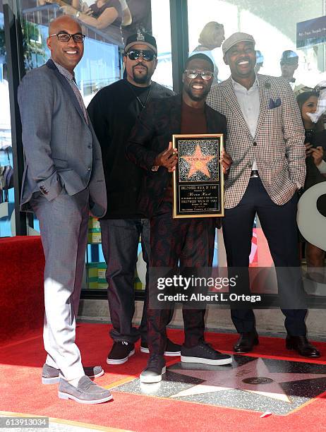 Director Tim Story, actor/rapper Ice Cube, actor Kevin Hart and producer Will Packer at the Kevin Hart Star Ceremony On The Hollywood Walk Of Fame...