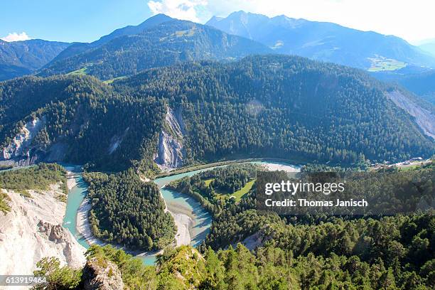 ruinaulta (rhine gorge), a canyon created by the rhine river in eastern switzerland - graubunden canton stock pictures, royalty-free photos & images