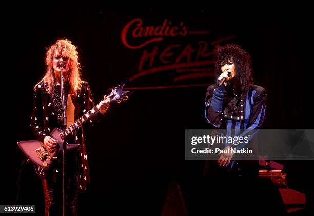 Ann and Nancy Wilson of Heart performing at the Holiday Star Theater in Merrillville, Indiana, February 7, 1984.