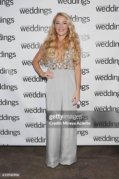 Fashion designer Hayley Paige attends the Martha Stewart Weddings Bridal Market party at Hudson Mercantile on October 10, 2016 in New York City.