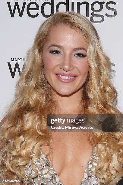 Fashion designer Hayley Paige attends the Martha Stewart Weddings Bridal Market party at Hudson Mercantile on October 10, 2016 in New York City.