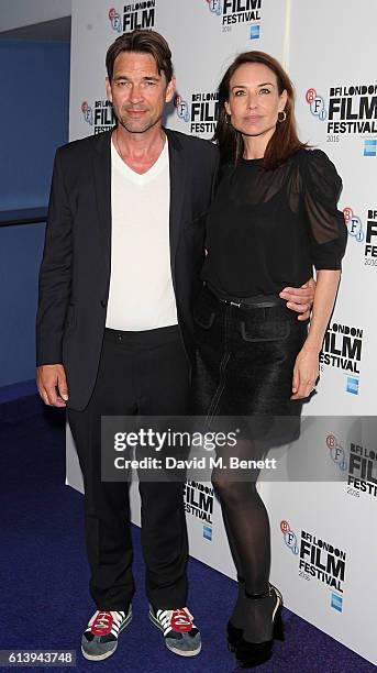 Dougray Scott and Claire Forlani attend the 'London Town' screening during the 60th BFI London Film Festival at Haymarket Cinema on October 11, 2016...