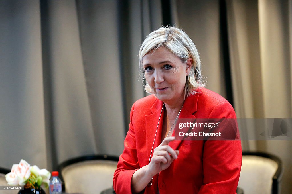 French far-right political Party National Front (FN) Leader Marine Le Pen's Meeting In Paris