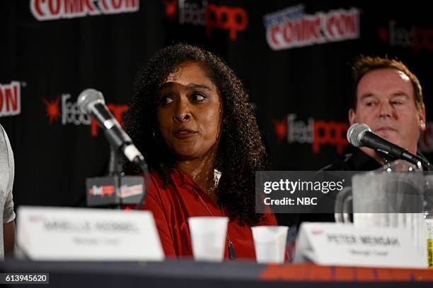 Midnight, Texas" Panel -- Pictured: Executive Producers Monica Owusu-Breen and David Janollari on Saturday, October 8, 2016 from the Javits Center in...