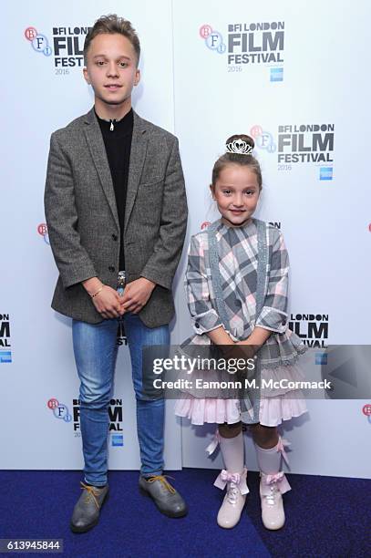 Daniel Huttlestone and Anya Mckenna-Bruce attend the 'London Town' screening during the 60th BFI London Film Festival at Haymarket Cinema on October...