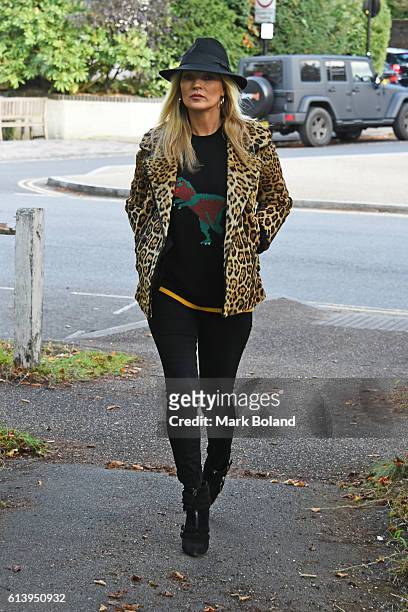 Kate Moss is seen walking in North London on October 11, 2016 in London, England.
