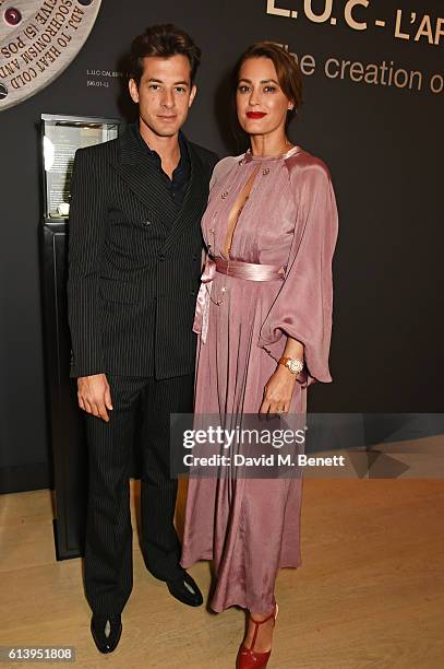 Mark Ronson and Yasmin Le Bon attend the cocktail opening of the Chopard exhibition 'L.U.C - L'art d'une Manufacture' at Phillips Gallery on October...