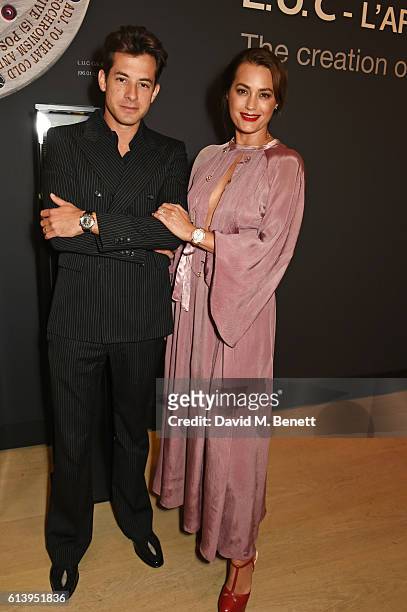 Mark Ronson and Yasmin Le Bon attend the cocktail opening of the Chopard exhibition 'L.U.C - L'art d'une Manufacture' at Phillips Gallery on October...
