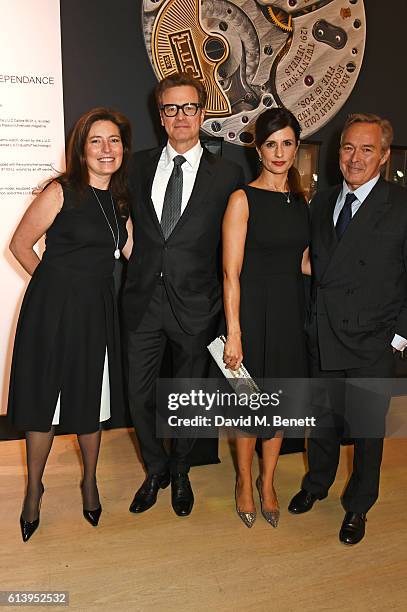 Christine Scheufele, Colin Firth, Livia Firth and Karl-Friedrich Scheufele, Co-President of Chopard, attend the cocktail opening of the Chopard...