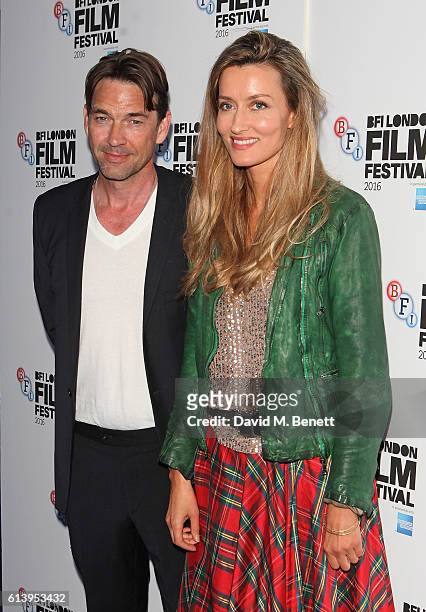 Dougray Scott and Natascha McElhone attend the 'London Town' screening during the 60th BFI London Film Festival at Haymarket Cinema on October 11,...