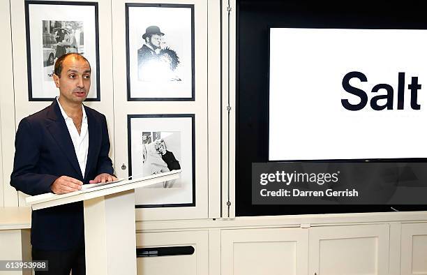 Darius Sanai speaks at the Salt Launch Party with Conde Nast International on October 11, 2016 in London, England.