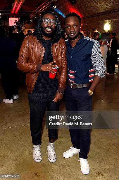 Charley Van Purpz and Arnold Oceng attend the Agi & Sam x Lacoste L!ve Collection Launch on October 11, 2016 in London, United Kingdom.