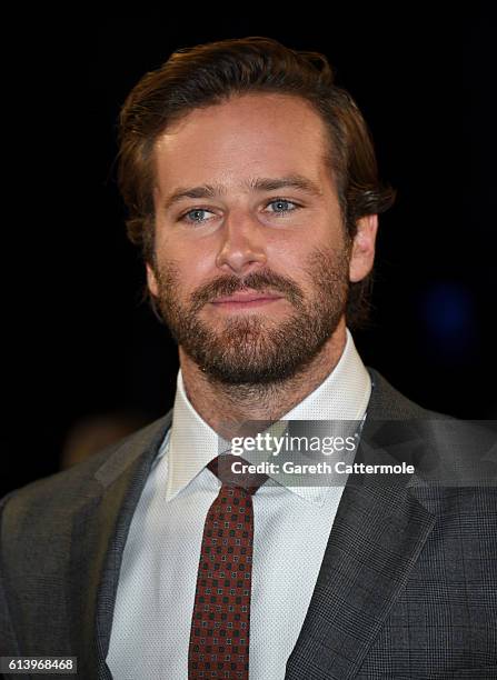 Armie Hammer attends 'The Birth Of A Nation' International Premiere screening during the 60th BFI London Film Festival at Odeon Leicester Square on...