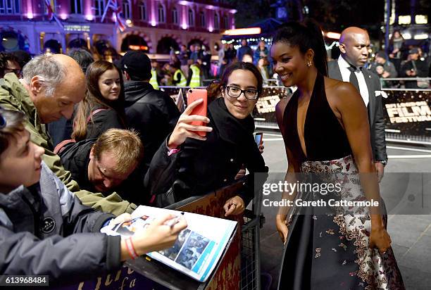 Actress Gabrielle Union attends 'The Birth Of A Nation' International Premiere screening during the 60th BFI London Film Festival at Odeon Leicester...