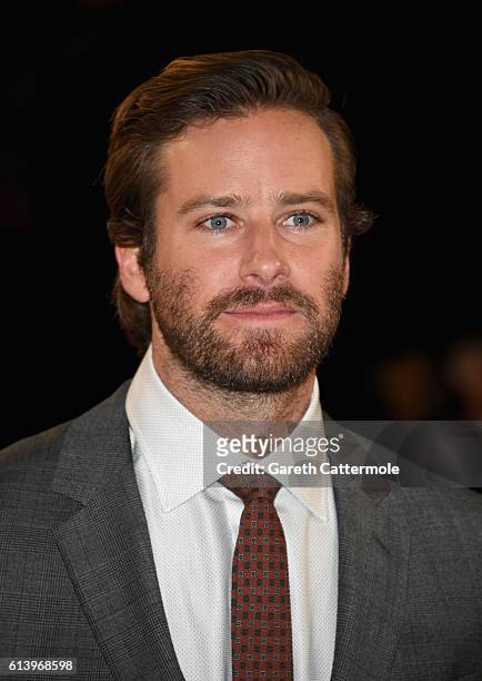 Armie Hammer attends 'The Birth Of A Nation' International Premiere screening during the 60th BFI London Film Festival at Odeon Leicester Square on...