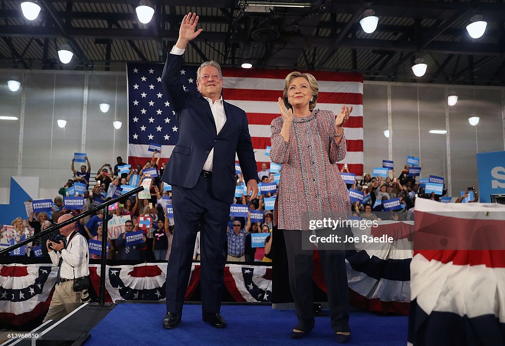 Former VP Al Gore Campaigns With Hillary Clinton In Miami
