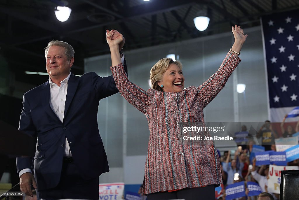 Former VP Al Gore Campaigns With Hillary Clinton In Miami