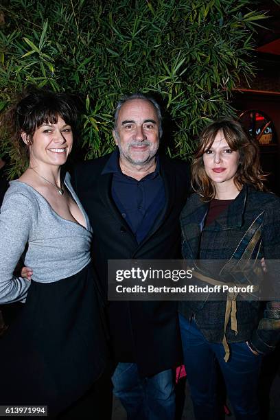 Wife of Director of the Theater Louis-Michel Colla, Angelique Colla, actors Antoine Dulery and Melanie Bernier attend the "Ivo Livi ou le destin...