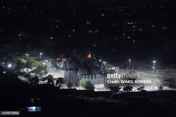 General view of Kart-e- Sakhi shrine as Afghan security personnels investigate at the site after an attack by gunmen inside the Kart-e- Sakhi shrine...