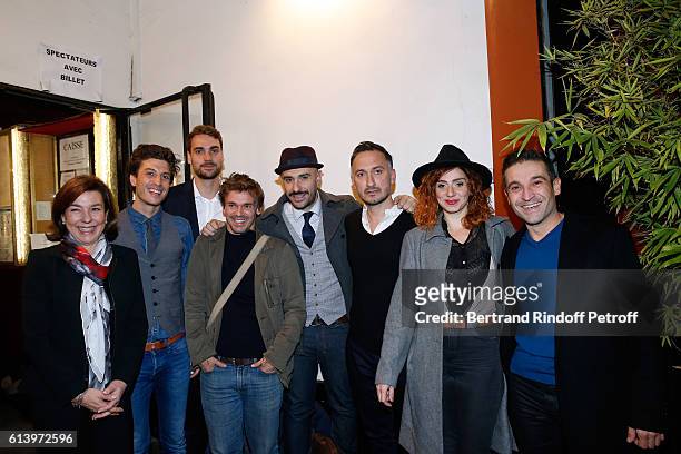 Carole Amiel, actor of the show Benjamin Falletto, Son of Yves Montand, Valentin Livi, Stage Director Marc Pistolesi, actors of the show Ali...