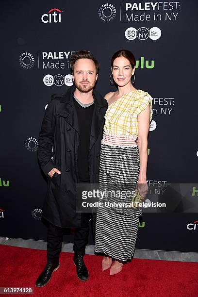 Paleyfest: Made in NY" -- Pictured: Aaron Paul and Michelle Monaghan at The Paley Center for Media's Paleyfest: Made in NY on Sunday, October 9, 2016...
