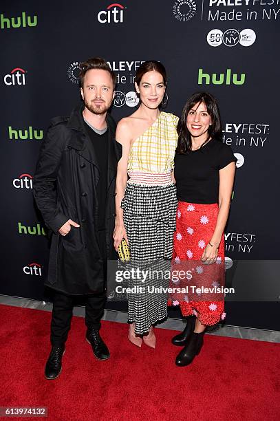 Paleyfest: Made in NY" -- Pictured: Aaron Paul, Michelle Monaghan and Executive Producer Jessica Goldberg at The Paley Center for Media's Paleyfest:...