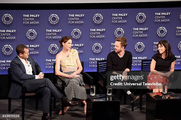 Paleyfest: Made in NY" -- Pictured: Hugh Dancy, Michelle Monaghan, Aaron Paul and Executive Producer Jessica Goldberg at The Paley Center for Media's...