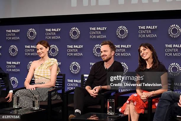 Paleyfest: Made in NY" -- Pictured: Michelle Monaghan, Aaron Paul and Executive Producer Jessica Goldberg at The Paley Center for Media's Paleyfest:...