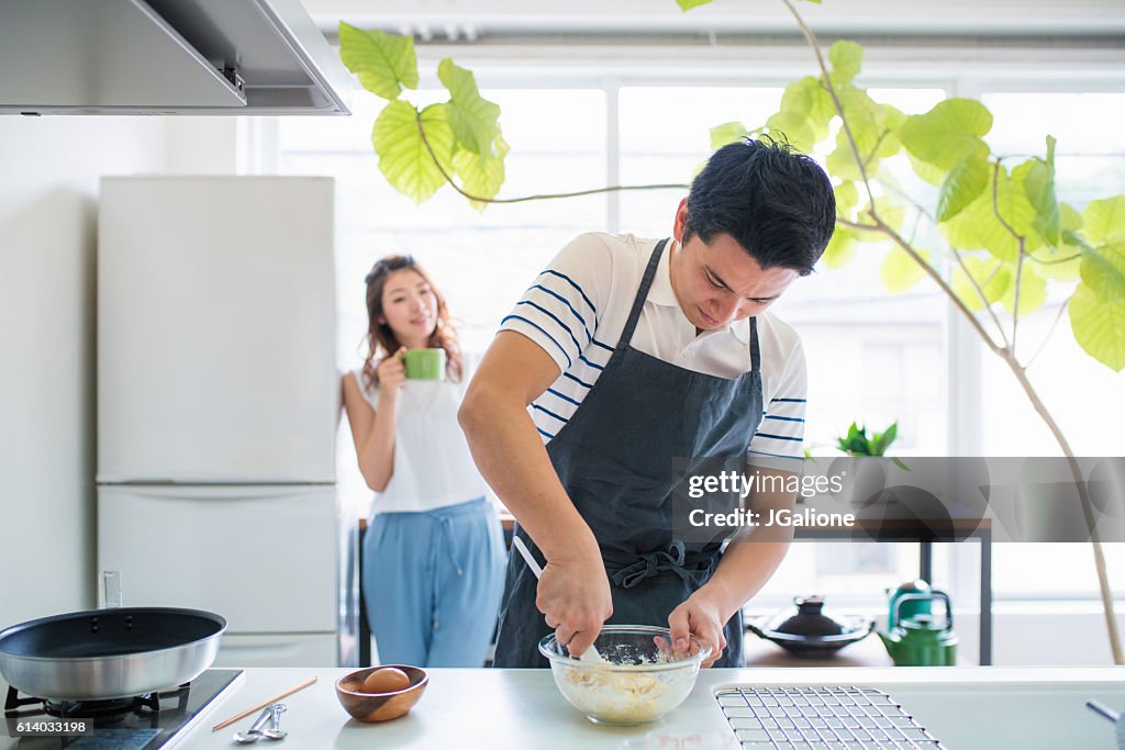 Young couple in the kitchen