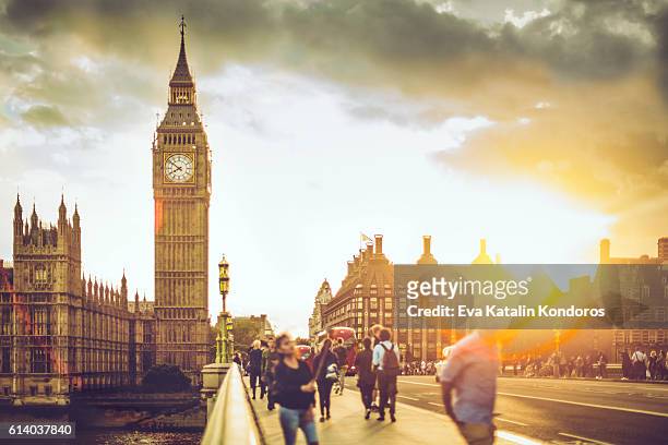 tourists on the westminster bridge - person falls from westminster bridge stock pictures, royalty-free photos & images